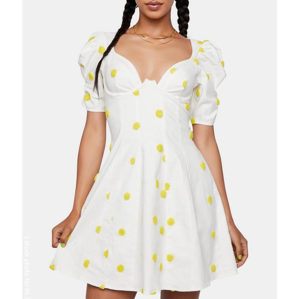 For Love & Lemons Claude polka dot mini dress